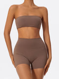 ACTIVE WEAR BANDEAU & SHORTS SET